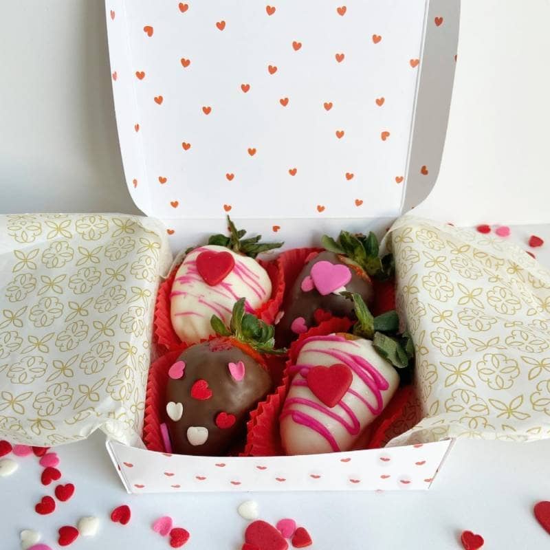 A box full of Chocolate-Covered Strawberries. Yum!