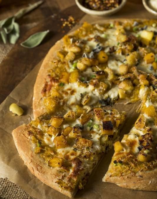 Autumn Pizza with Vegan Gouda Cheese
