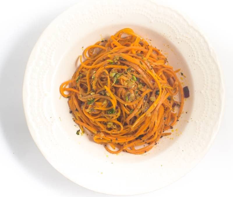 Carrot Spaghetti with Pesto