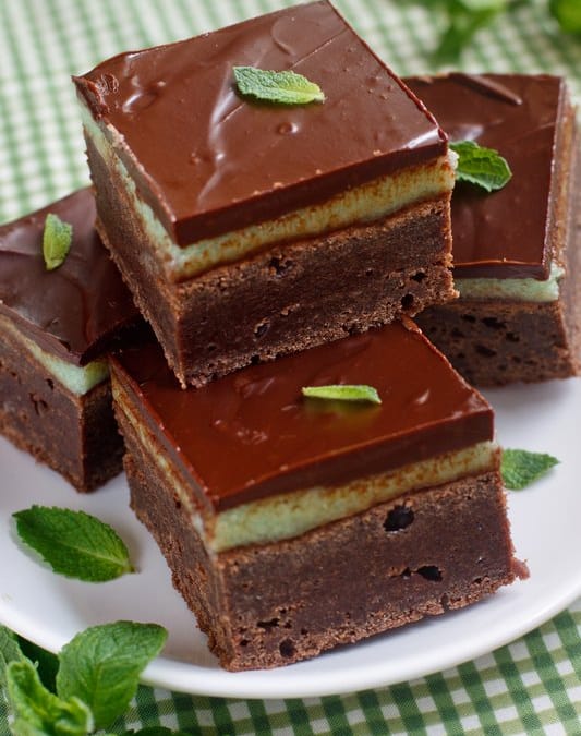 Chocolate Mint Squares-No Baked