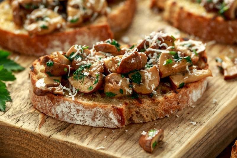 Vegan Mushrooms and Herbs on Toast