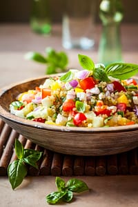vegan quinoa summer salad