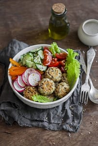 Baked Quinoa "Meatball" and Green Salad