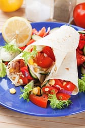summer breakfast taco with veggies