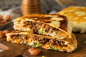 Air-fried seitan crunch wrap