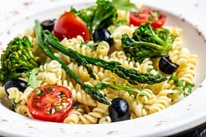 vegan asparagus pasta salad