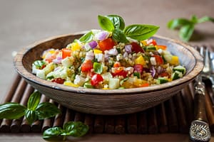 vegan quinoa summer salad
