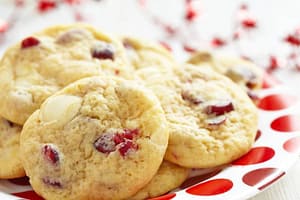 Vegan Cranberry and White Chocolate Cookies