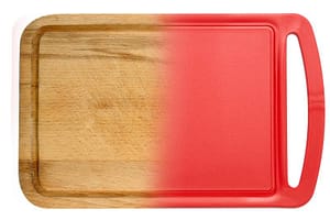 wooden and plastic cutting board