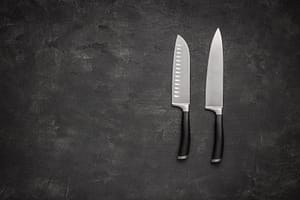 santoku knife, chef knife