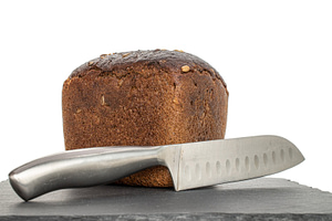 Santoku knife, bread