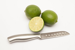 santoku knife, citrus fruit, lime