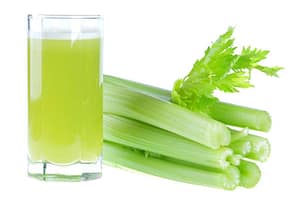 fresh celery juice and celery vegetables