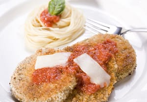 Air-Fried Eggplant Parmesan with Pasta