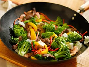 cooking vegetables in carbon steel pans