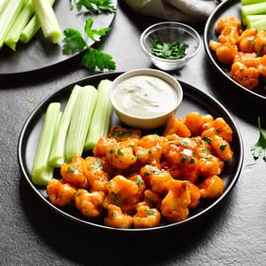 air-fried cauliflower buffalo wings