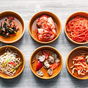 Different Banchan options that you can use for toppings on your Buddha bowls.