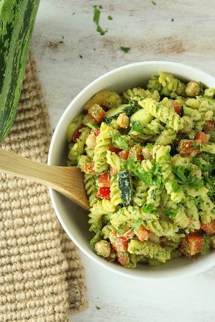 vegan pesto pasta salad