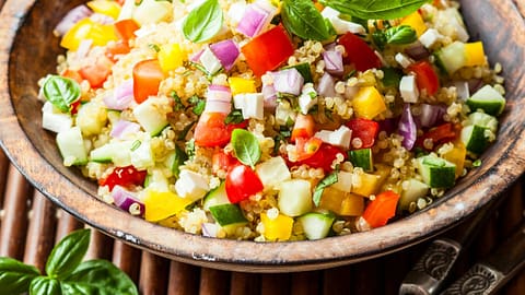 vegan quinoa summer salad