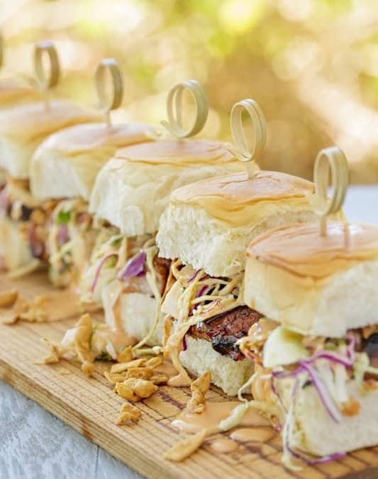Vegetarian BBQ Burger Sliders