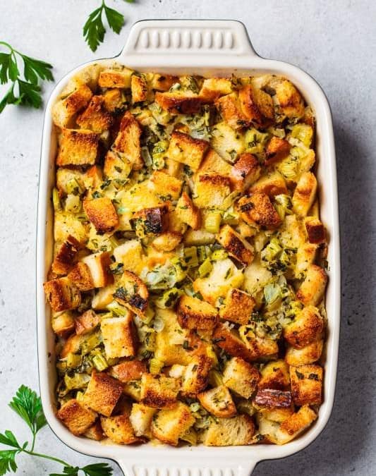 Harvest Vegetable Casserole with Mushroom Gravy