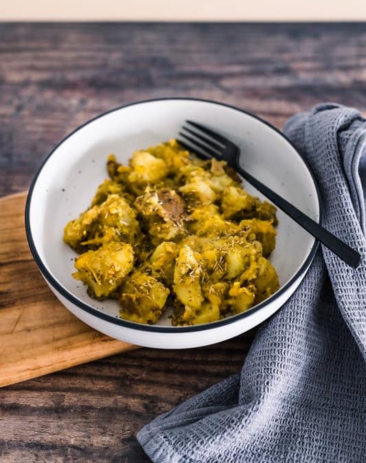 Smashed Potatoes (with Garlic Pesto)