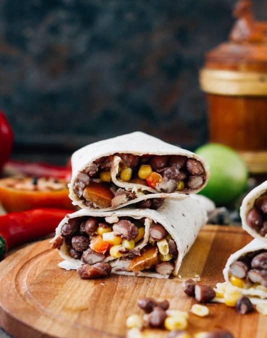 Bean and Corn Burrito