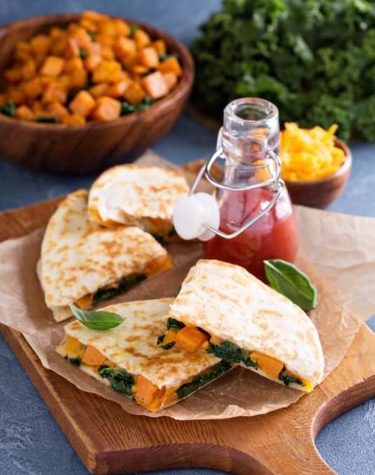 Sweet Potato and Kale Quesadillas