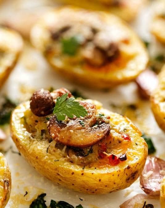 Mushroom Loaded Potato Skins