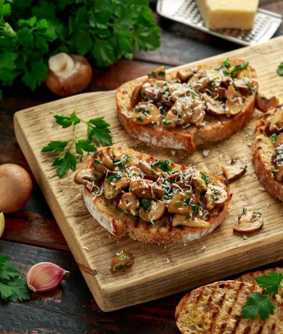 Mushrooms and Herbs on Toast