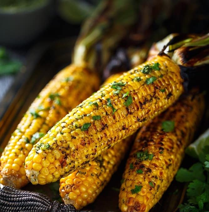 Grilled Lemon-Lime Corn Cob