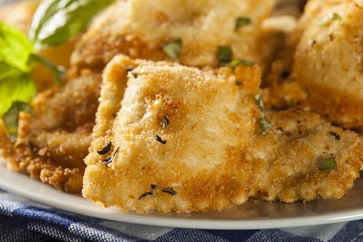 vegan fried ravioli