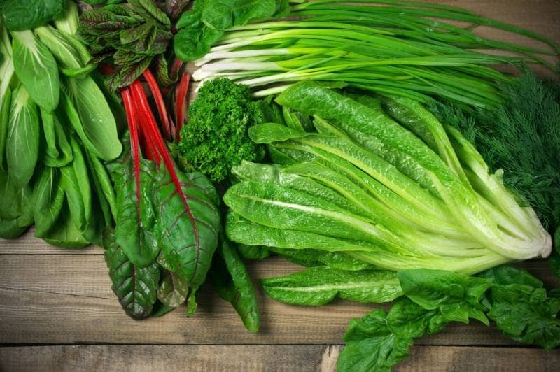 various green leafy vegetables