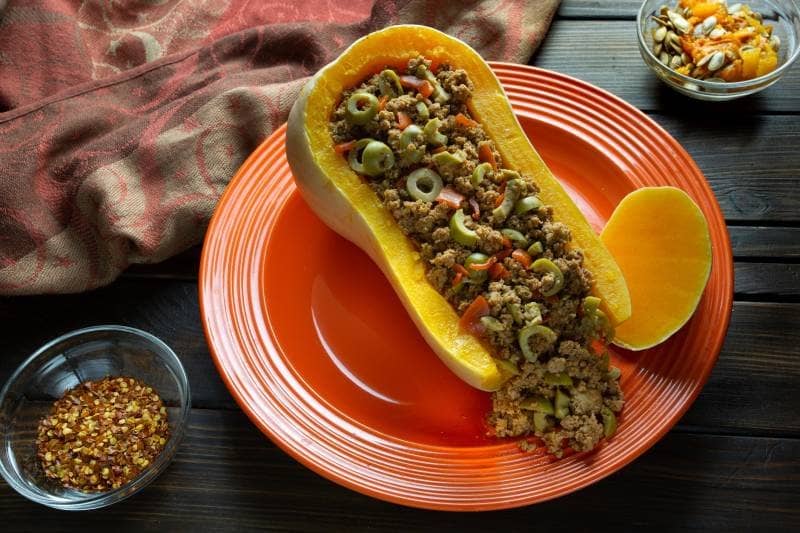 Roasted Butternut Squash Lasagna Boat