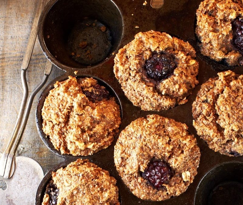Vegan Blackberry Bran Muffins