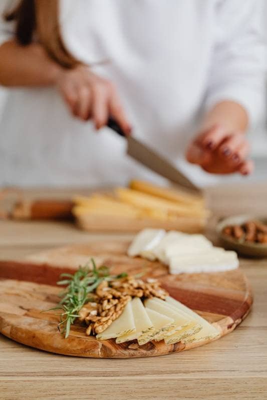 Preparing Vegan Cheese Board