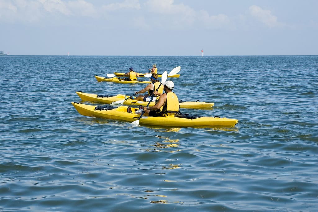 People kayaking in Cedar Key Florida