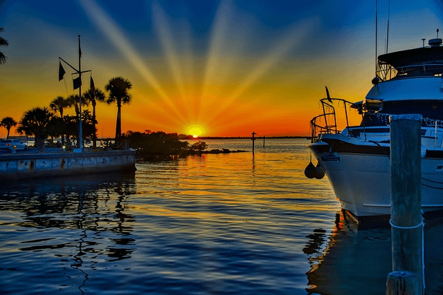 sunset, gulf, fishing