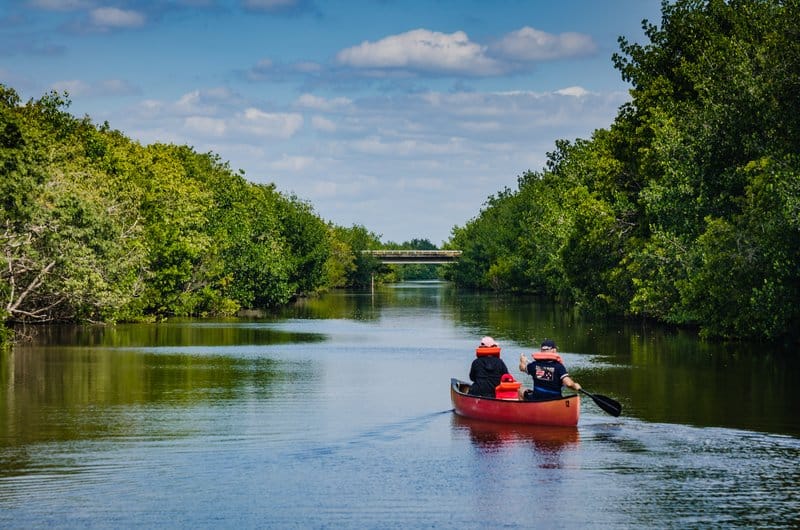couple paddling through Biscayne National Park