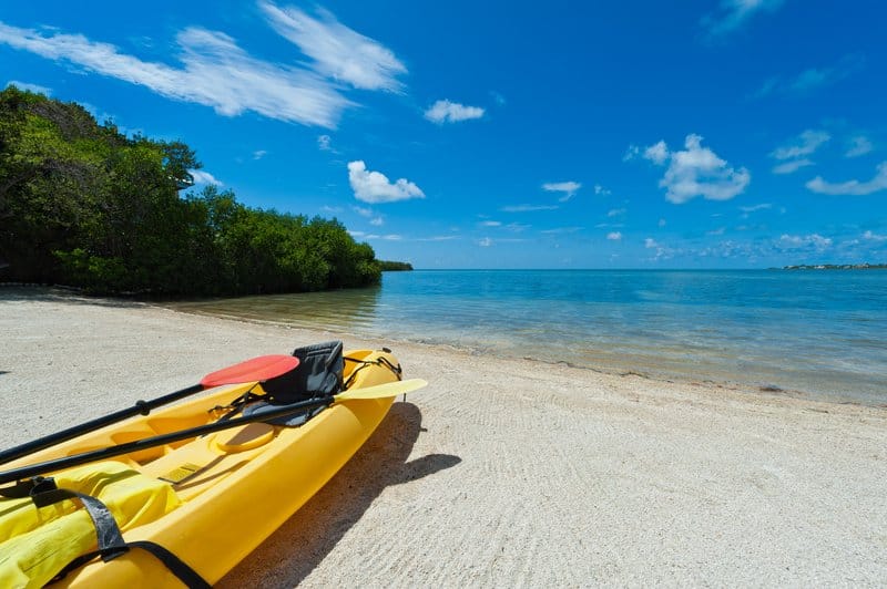 Kayak and Shore in South Florida