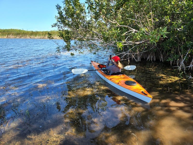 a person kayaking on Nine Mile Pond