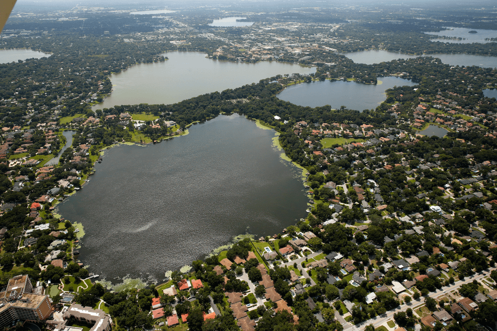 Aerial view of Chain of Lakes