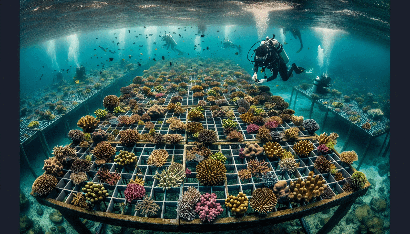 Coral fragmentation and nursery cultivation process