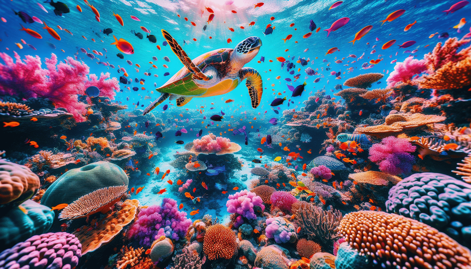 Colorful coral reef in Florida Keys