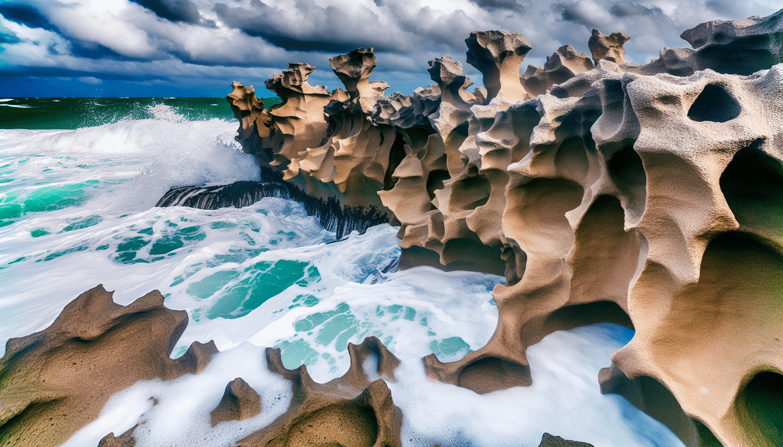 Dramatic limestone formations at Blowing Rocks Preserve